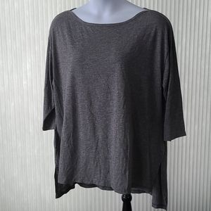 Oversize Comfy Boat Neck 3/4 Sleeve Top